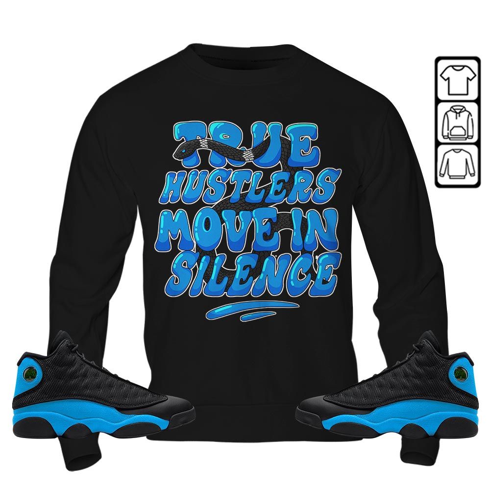 Move In Silence Sneaker Shirt Match Black University Blue 13s, Jordan 13 Black University Blue 2022 MKO T-Shirt Move In Silence Sneaker Shirt Match Black University Blue 13s, Jordan 13 Black University Blue 2022 MKO T-Shirt