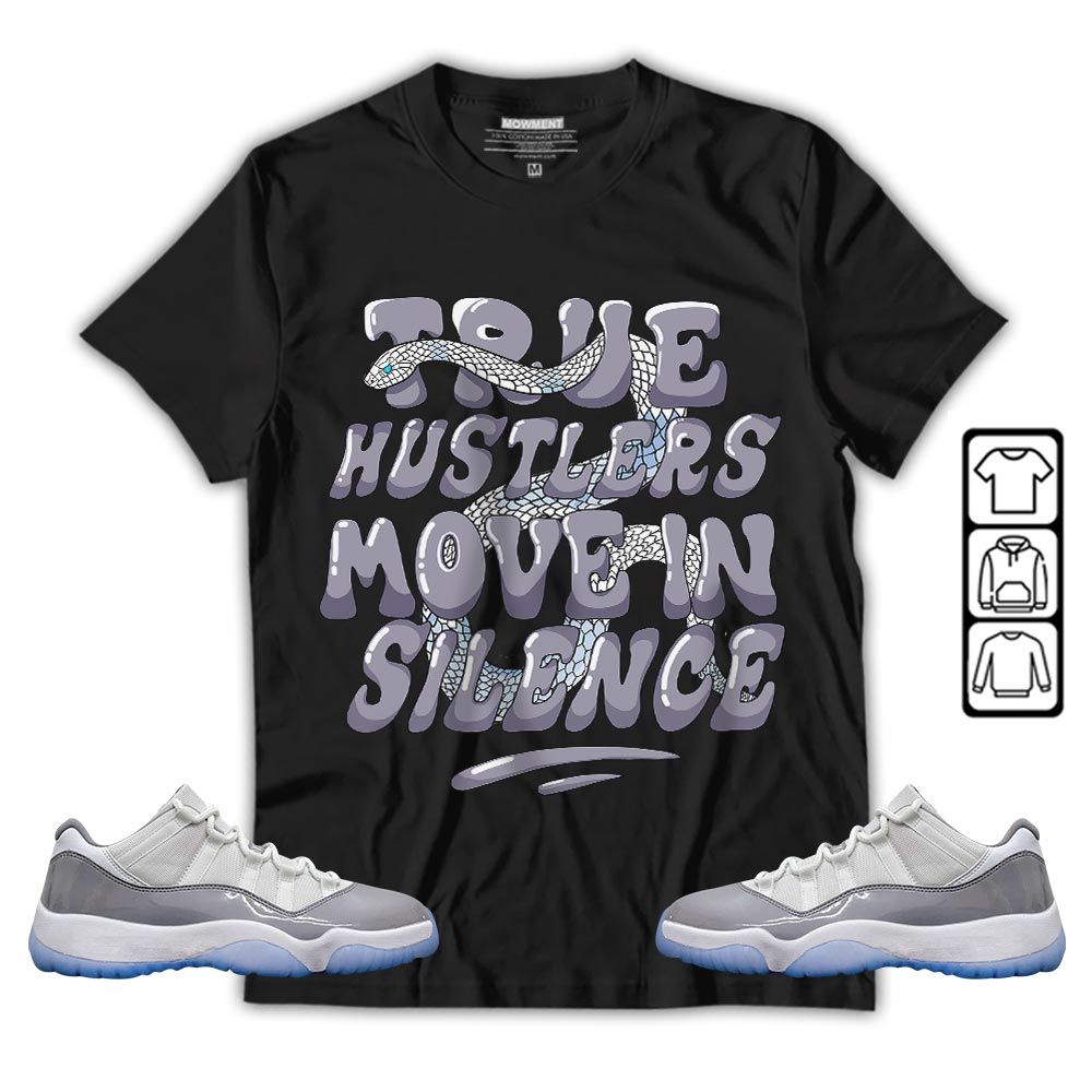 Move In Silence Sneaker Shirt Match Cement Grey 11s, Jordan 11 Low Cement Grey MKO T-Shirt Move In Silence Sneaker Shirt Match Cement Grey 11s, Jordan 11 Low Cement Grey MKO T-Shirt