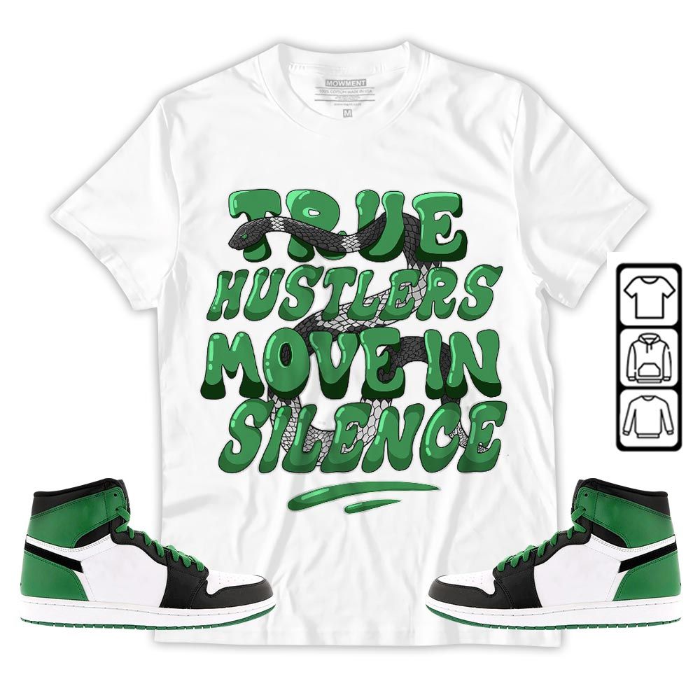 Move In Silence Sneaker Shirt Match Lucky Green 1s, Jordan 1 Lucky Green MKO T-Shirt Move In Silence Sneaker Shirt Match Lucky Green 1s, Jordan 1 Lucky Green MKO T-Shirt