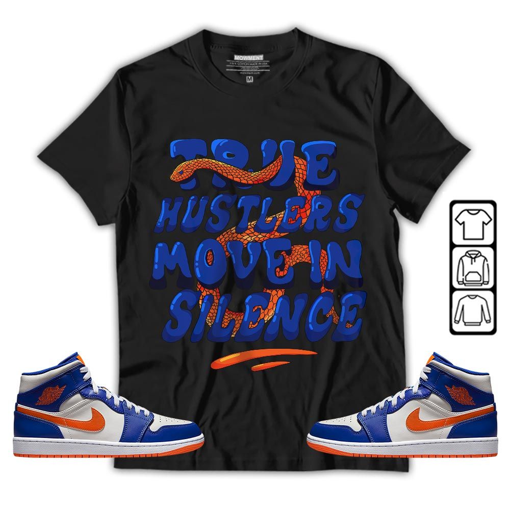 Move In Silence Sneaker Shirt Match Mid Knicks 1s, Jordan 1 Mid Knicks MKO T-Shirt Move In Silence Sneaker Shirt Match Mid Knicks 1s, Jordan 1 Mid Knicks MKO T-Shirt