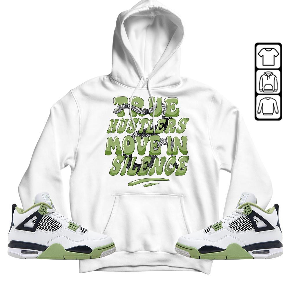 Move In Silence Sneaker Shirt Match Retro Oil Green 4s, Jordan 4 Oil Green MKO T-Shirt