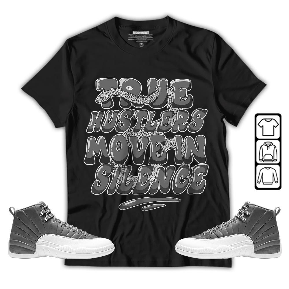 Move In Silence Sneaker Shirt Match Retro Stealth 12s, Jordan 12 Retro Stealth MKO T-Shirt Move In Silence Sneaker Shirt Match Retro Stealth 12s, Jordan 12 Retro Stealth MKO T-Shirt