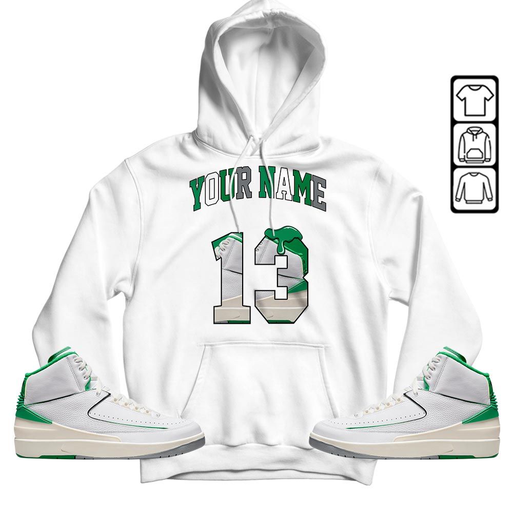 Number 13 Sneaker Shirt Match Lucky Green 2s, Jordan 2 Lucky Green MKO T-Shirt