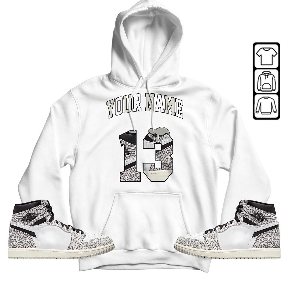 Number 13 Sneaker Shirt Match OG Elephant 1s, Jordan 1 White Cement MKO T-Shirt Number 13 Sneaker Shirt Match OG Elephant 1s, Jordan 1 White Cement MKO T-Shirt
