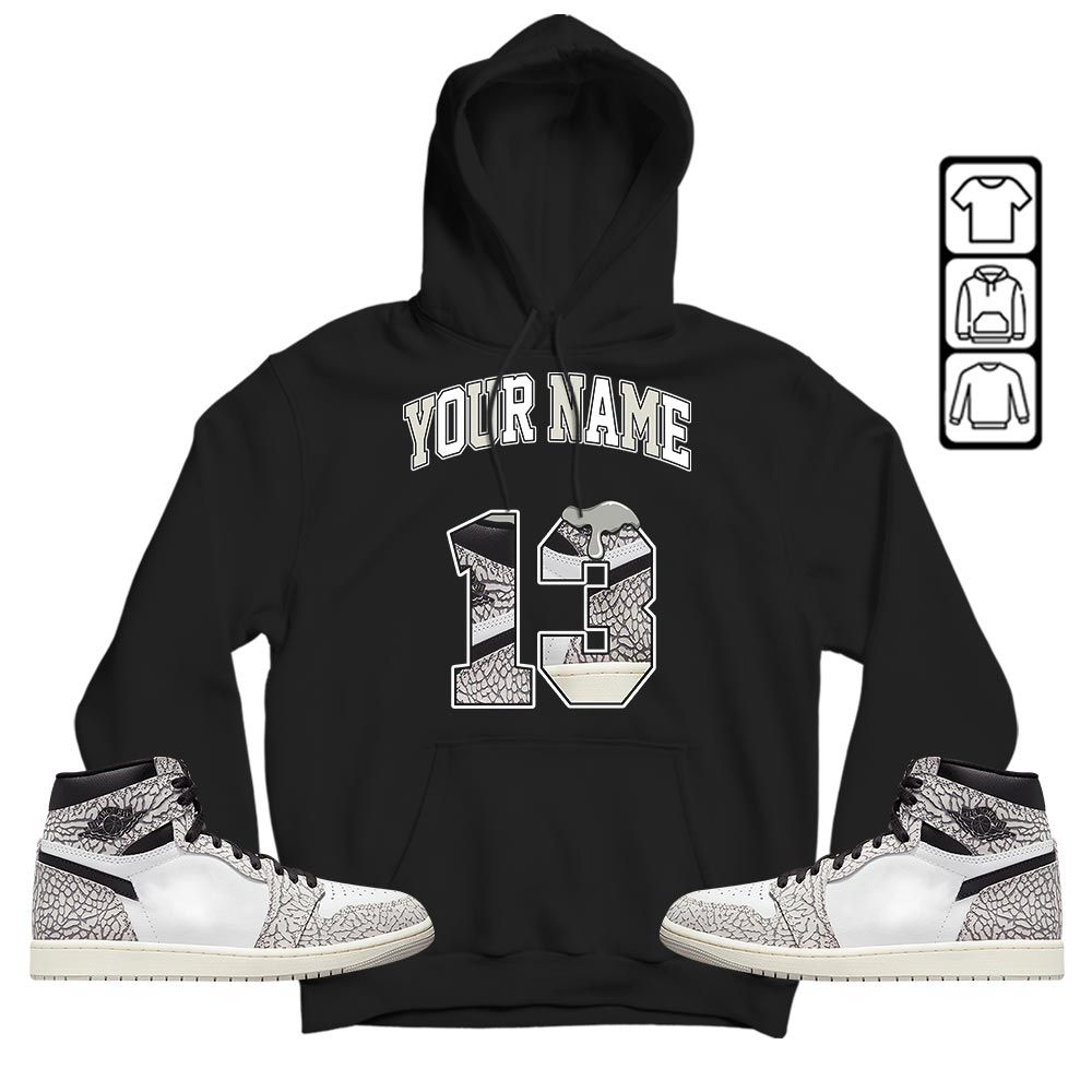 Number 13 Sneaker Shirt Match OG Elephant 1s, Jordan 1 White Cement MKO T-Shirt Number 13 Sneaker Shirt Match OG Elephant 1s, Jordan 1 White Cement MKO T-Shirt