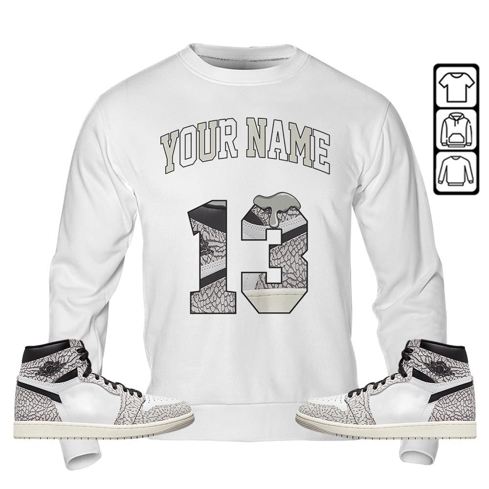 Number 13 Sneaker Shirt Match OG Elephant 1s, Jordan 1 White Cement MKO T-Shirt Number 13 Sneaker Shirt Match OG Elephant 1s, Jordan 1 White Cement MKO T-Shirt