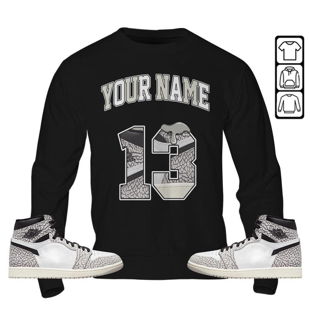 Number 13 Sneaker Shirt Match OG Elephant 1s, Jordan 1 White Cement MKO T-Shirt Number 13 Sneaker Shirt Match OG Elephant 1s, Jordan 1 White Cement MKO T-Shirt