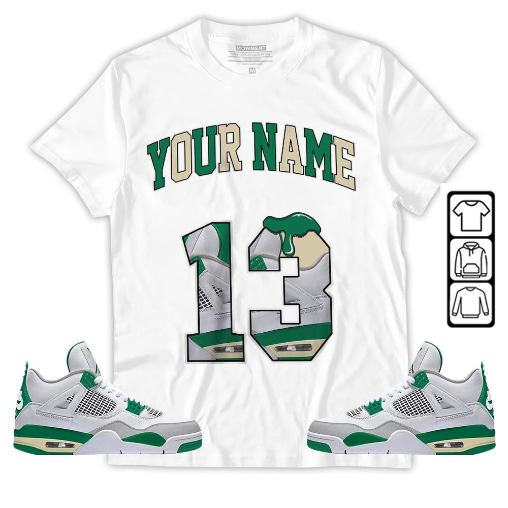 Number 13 Sneaker Shirt Match Retro Pine Green 4s, Jordan 4 Pine Green MKO T-Shirt Number 13 Sneaker Shirt Match Retro Pine Green 4s, Jordan 4 Pine Green MKO T-Shirt