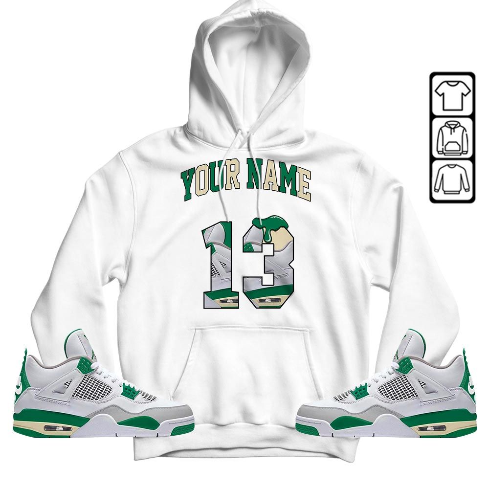 Number 13 Sneaker Shirt Match Retro Pine Green 4s, Jordan 4 Pine Green MKO T-Shirt