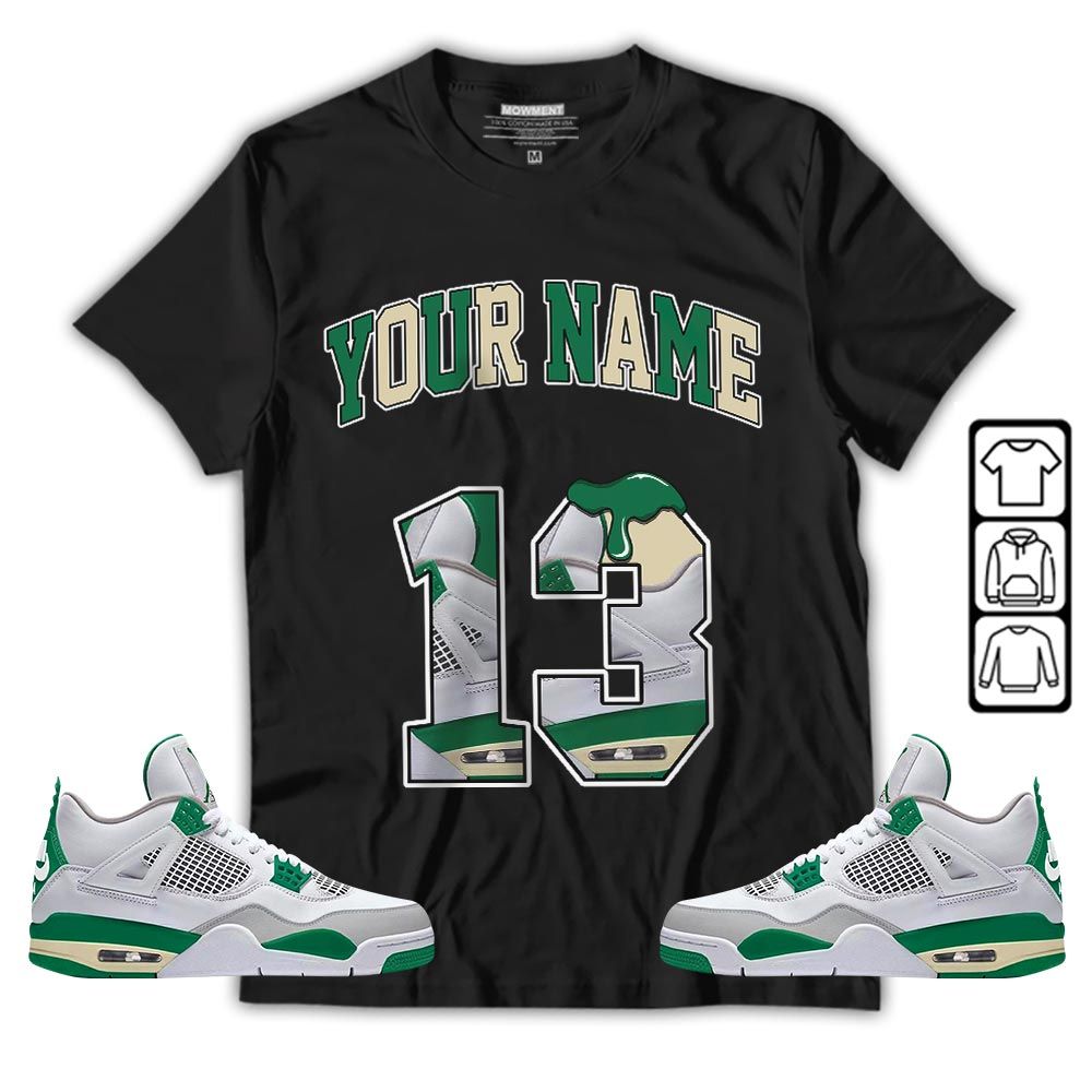 Number 13 Sneaker Shirt Match Retro Pine Green 4s, Jordan 4 Pine Green MKO T-Shirt Number 13 Sneaker Shirt Match Retro Pine Green 4s, Jordan 4 Pine Green MKO T-Shirt