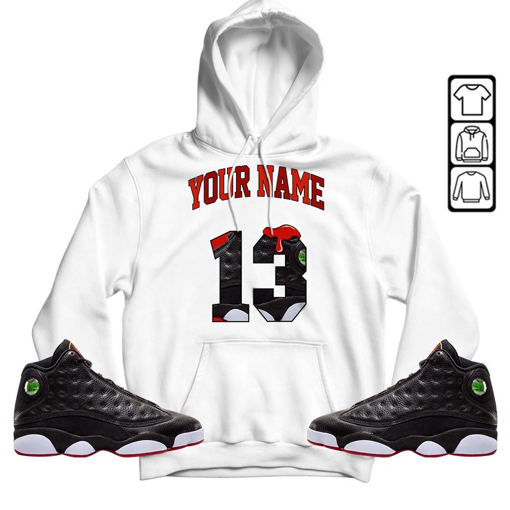 Number 13 Sneaker Shirt Match Retro Playoffs 13s, Jordan 13 Playoffs MKO T-Shirt