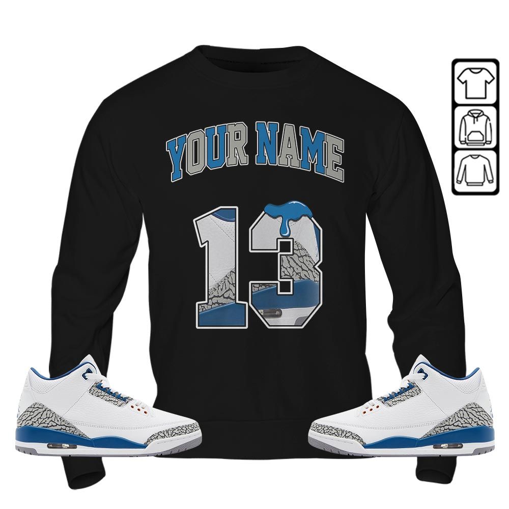 Number 13 Sneaker Shirt Match Wizards 3s, Jordan Retro 3 Wizards MKO T-Shirt Number 13 Sneaker Shirt Match Wizards 3s, Jordan Retro 3 Wizards MKO T-Shirt