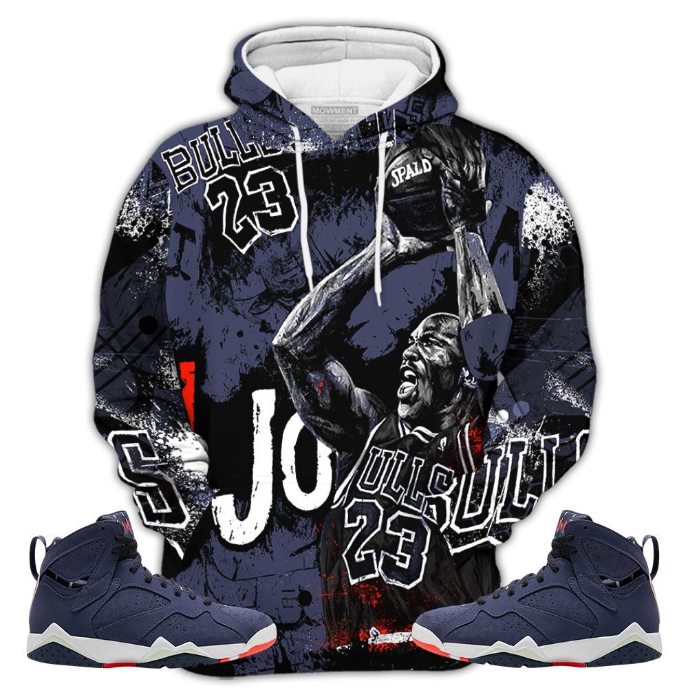 Number 23 Air Got Em Sneaker Shirt Match 7 Neutral Indigo, Jordan 7 Quai 54 Hoodie Sweatshirt Tee All Over Print MKO Shirt
