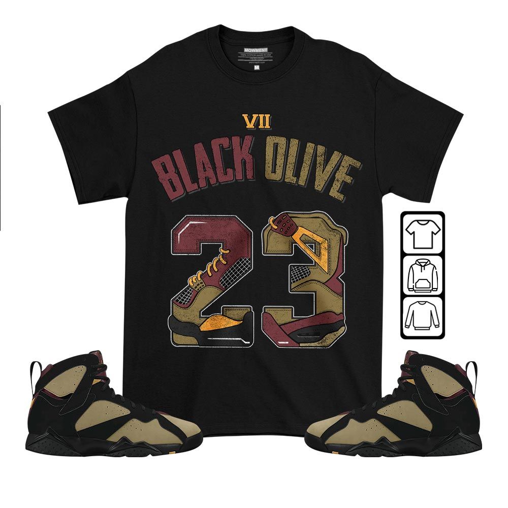 Number 23 Dirty Sneaker Shirt Match Black Cherrywood 7s, Jordan 7 Black Olive MKO T-Shirt Number 23 Dirty Sneaker Shirt Match Black Cherrywood 7s, Jordan 7 Black Olive MKO T-Shirt