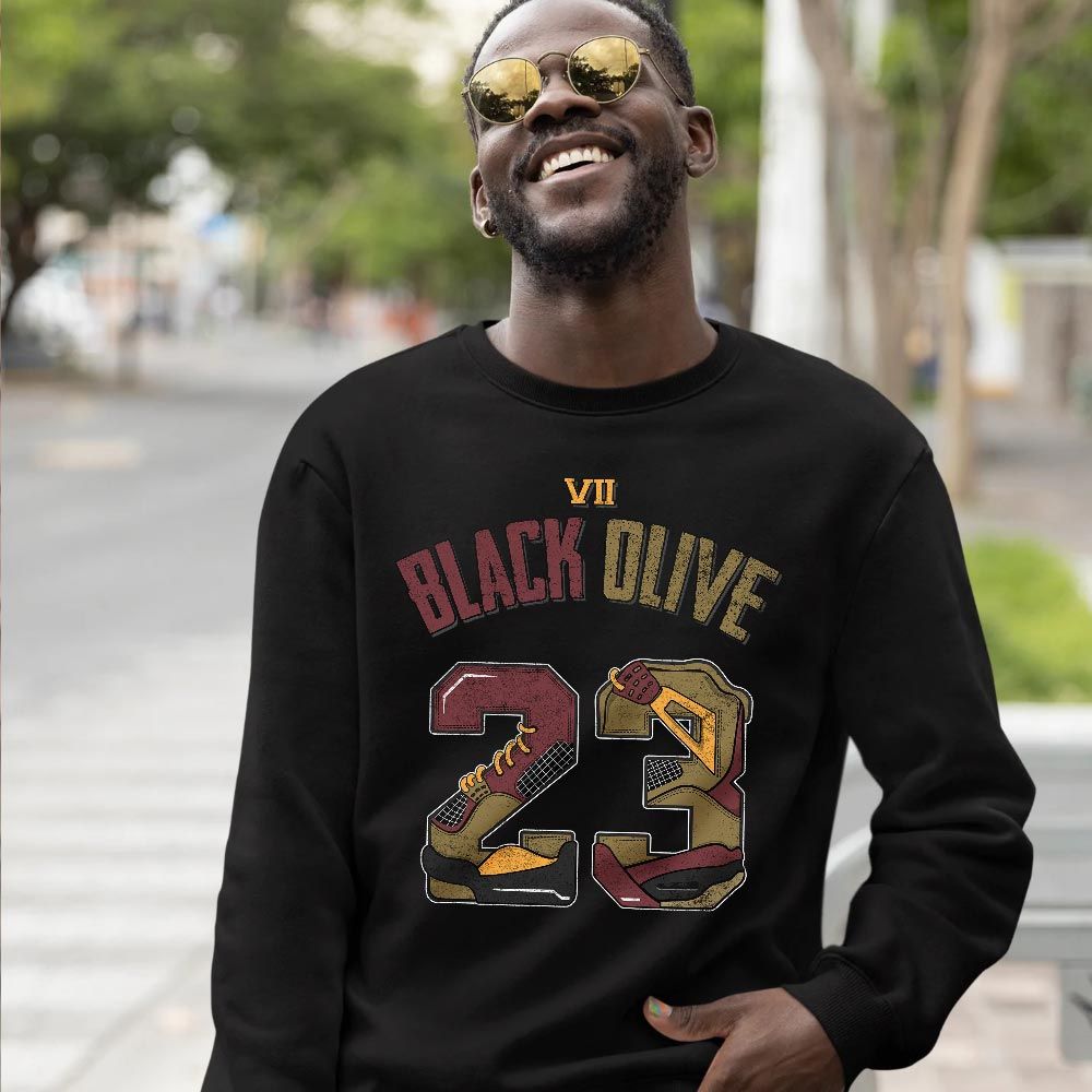 Number 23 Dirty Sneaker Shirt Match Black Cherrywood 7s, Jordan 7 Black Olive MKO T-Shirt Number 23 Dirty Sneaker Shirt Match Black Cherrywood 7s, Jordan 7 Black Olive MKO T-Shirt