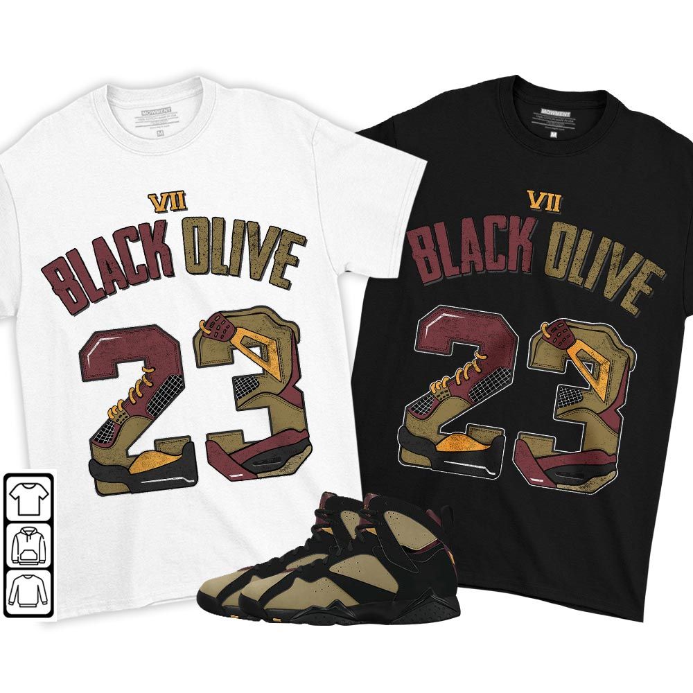 Number 23 Dirty Sneaker Shirt Match Black Cherrywood 7s, Jordan 7 Black Olive MKO T-Shirt Number 23 Dirty Sneaker Shirt Match Black Cherrywood 7s, Jordan 7 Black Olive MKO T-Shirt