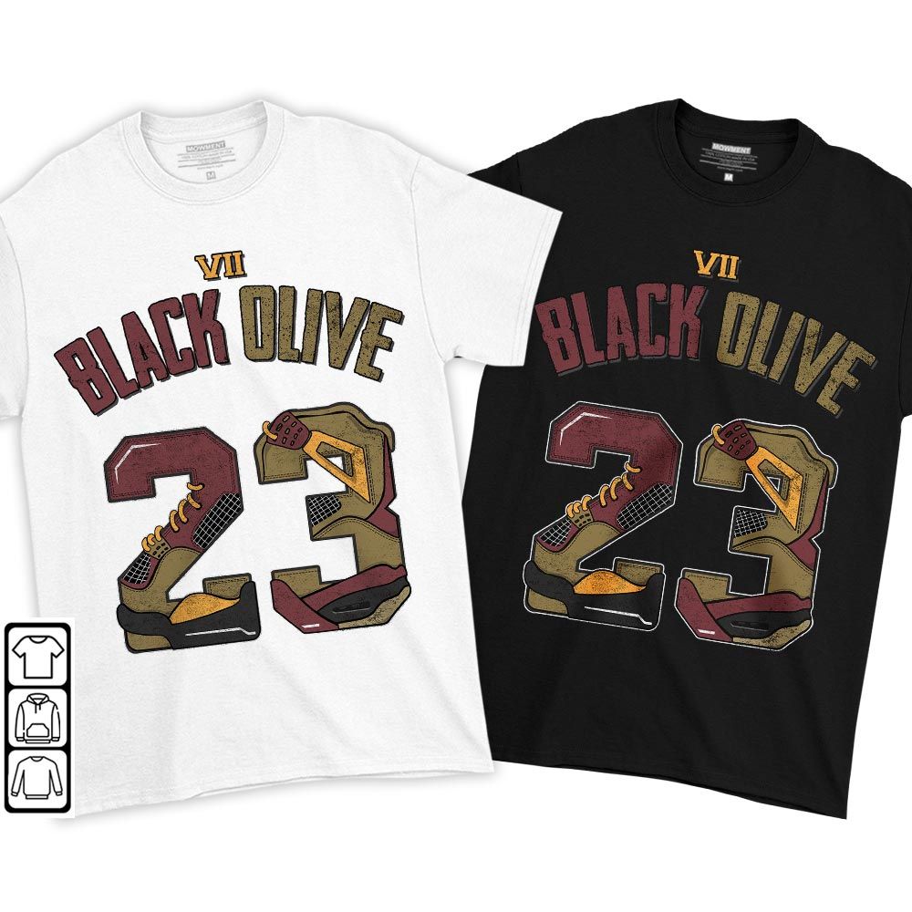 Number 23 Dirty Sneaker Shirt Match Black Cherrywood 7s, Jordan 7 Black Olive MKO T-Shirt Number 23 Dirty Sneaker Shirt Match Black Cherrywood 7s, Jordan 7 Black Olive MKO T-Shirt