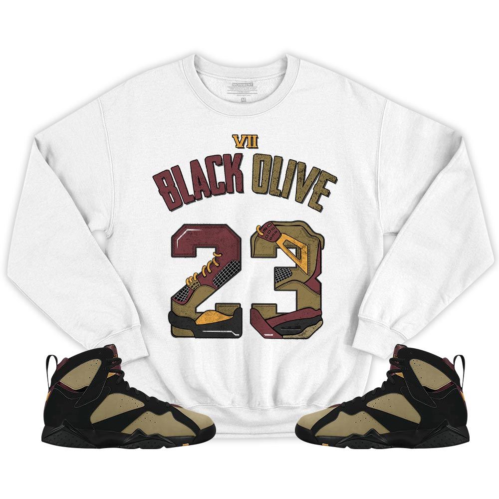 Number 23 Dirty Sneaker Shirt Match Black Cherrywood 7s, Jordan 7 Black Olive MKO T-Shirt Number 23 Dirty Sneaker Shirt Match Black Cherrywood 7s, Jordan 7 Black Olive MKO T-Shirt