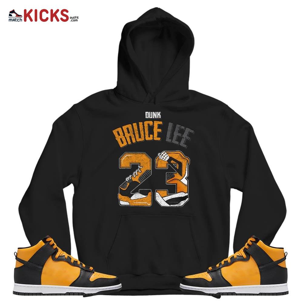 Number 23 Dirty Sneaker Shirt Match Dunk Reverse Goldenrod, Dunk High Bruce Lee MKO T-Shirt Number 23 Dirty Sneaker Shirt Match Dunk Reverse Goldenrod, Dunk High Bruce Lee MKO T-Shirt