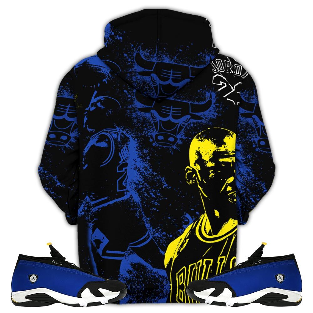 Number 23 Drip Shoes Kicks Goat Sneaker Shirt Match 2023 Blue Laney 14S, Jordan 14 Laney Hoodie Sweatshirt Tee All Over Print MKO Shirt