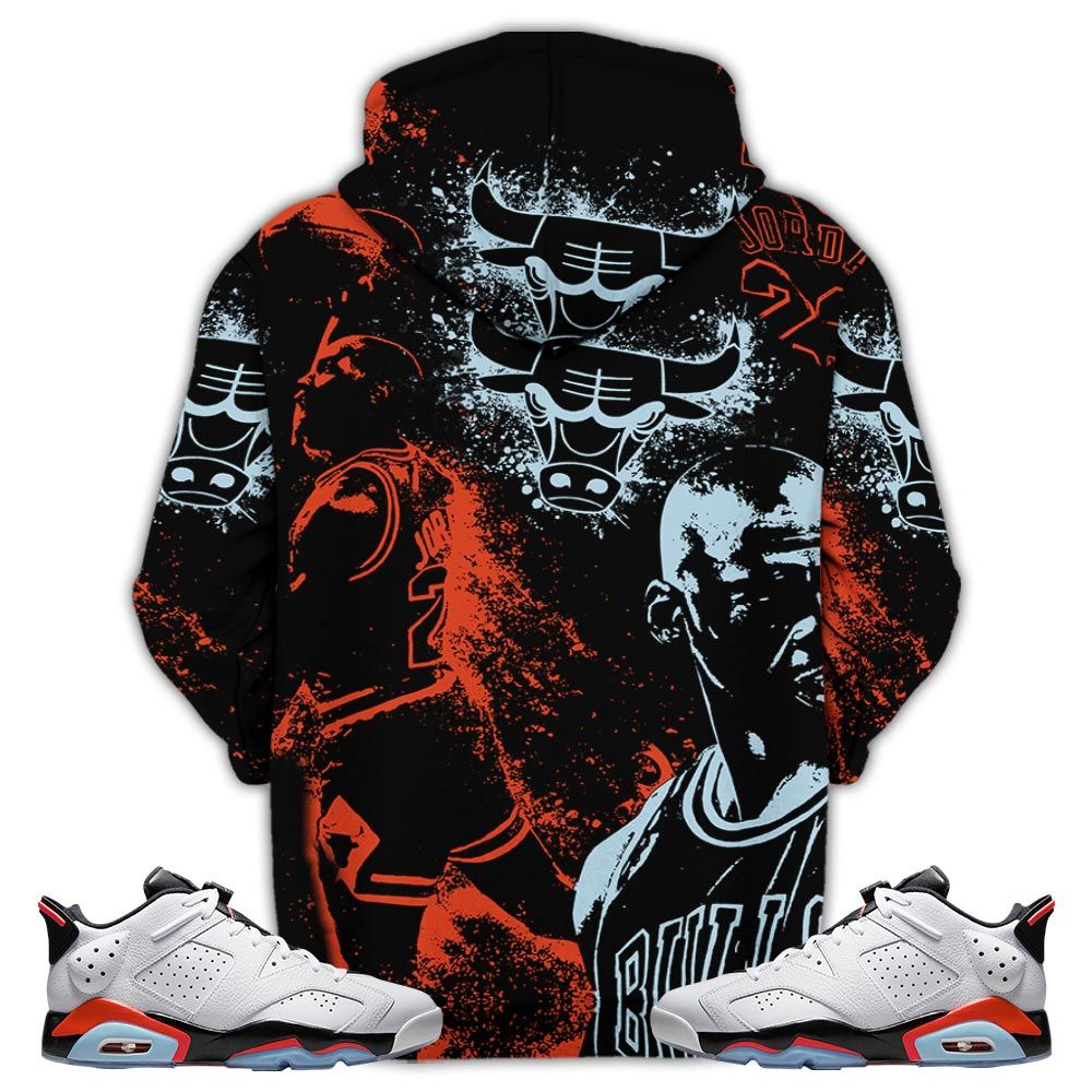Number 23 Drip Shoes Kicks Goat Sneaker Shirt Match Golf White Infrared 6S, Jordan 6 Low Infrared Hoodie Sweatshirt Tee All Over Print MKO Shirt