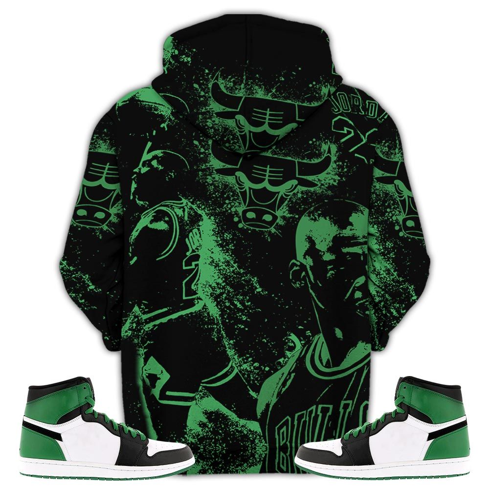 Number 23 Drip Shoes Kicks Goat Sneaker Shirt Match Lucky Green 1S, Jordan 1 Lucky Green Hoodie Sweatshirt Tee All Over Print MKO Shirt