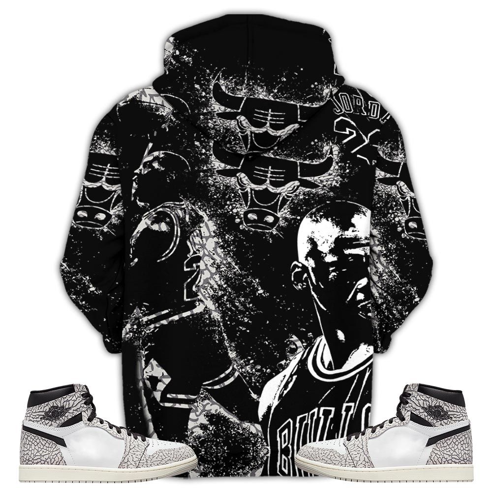 Number 23 Drip Shoes Kicks Goat Sneaker Shirt Match Og Elephant 1S, Jordan 1 White Cement Hoodie Sweatshirt Tee All Over Print MKO Shirt