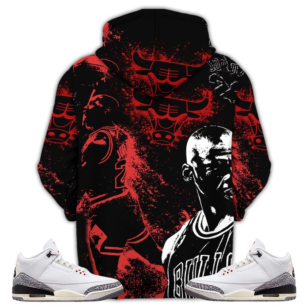 Number 23 Drip Shoes Kicks Goat Sneaker Shirt Match White Cement 3S, Jordan Retro 3 White Cement Hoodie Sweatshirt Tee All Over Print MKO Shirt