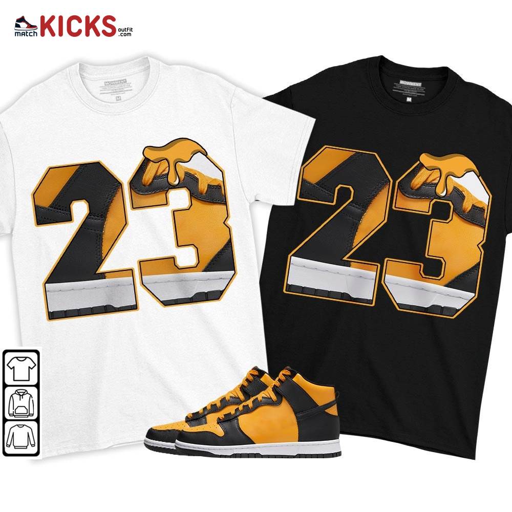 Number 23 Drip Shoes Sneaker Shirt Match Dunk Reverse Goldenrod, Dunk High Bruce Lee MKO T-Shirt