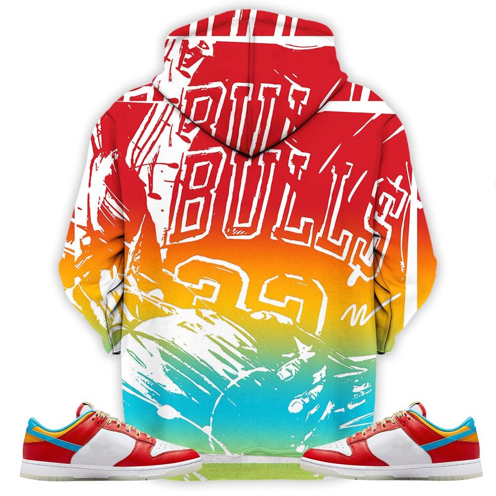Number 23 Dripping Sneaker Shirt Match Fruity Pebbles Shoes, Dunk Low Fruity Pebbles Hoodie Sweatshirt Tee All Over Print MKO Shirt