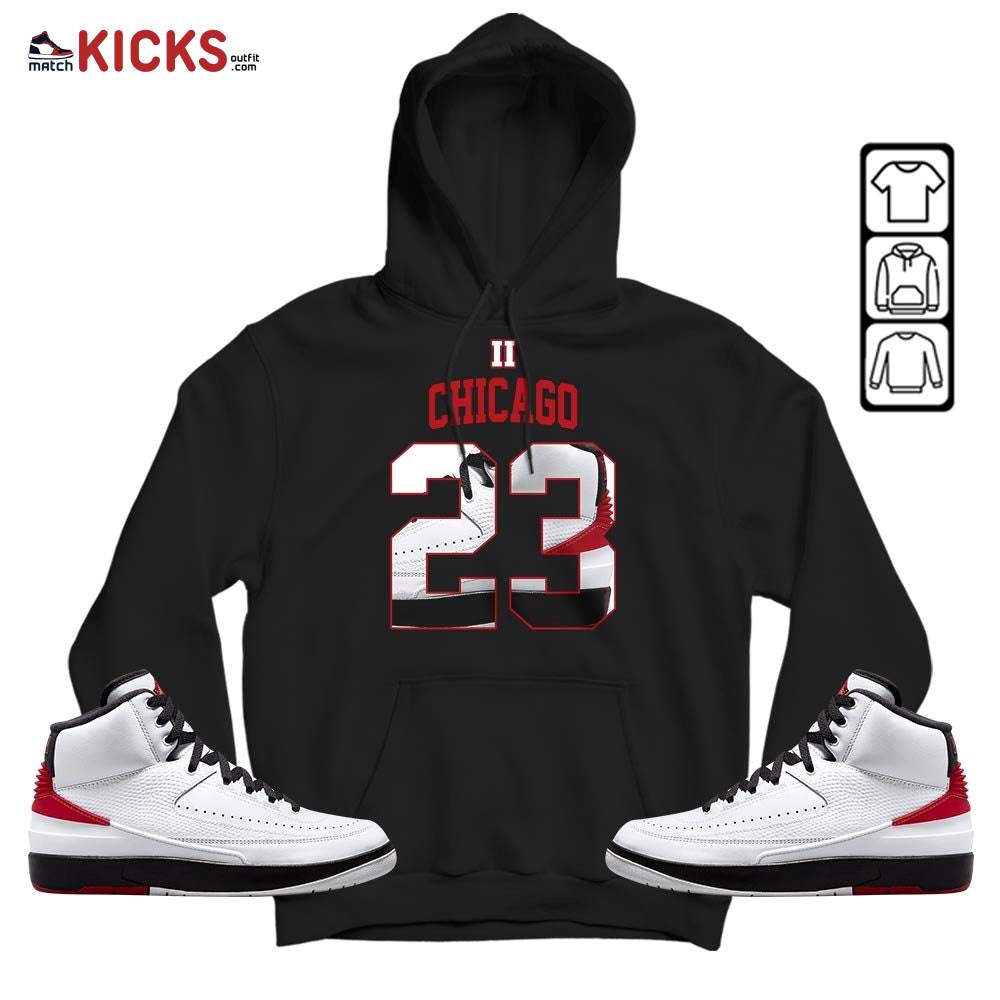 Number 23 Goat Shoes Sneaker Shirt Match 2 Chicago Varsity Red, Jordan Retro 2 Chicago MKO Sweatshirt Number 23 Goat Shoes Sneaker Shirt Match 2 Chicago Varsity Red, Jordan Retro 2 Chicago MKO Sweatshirt