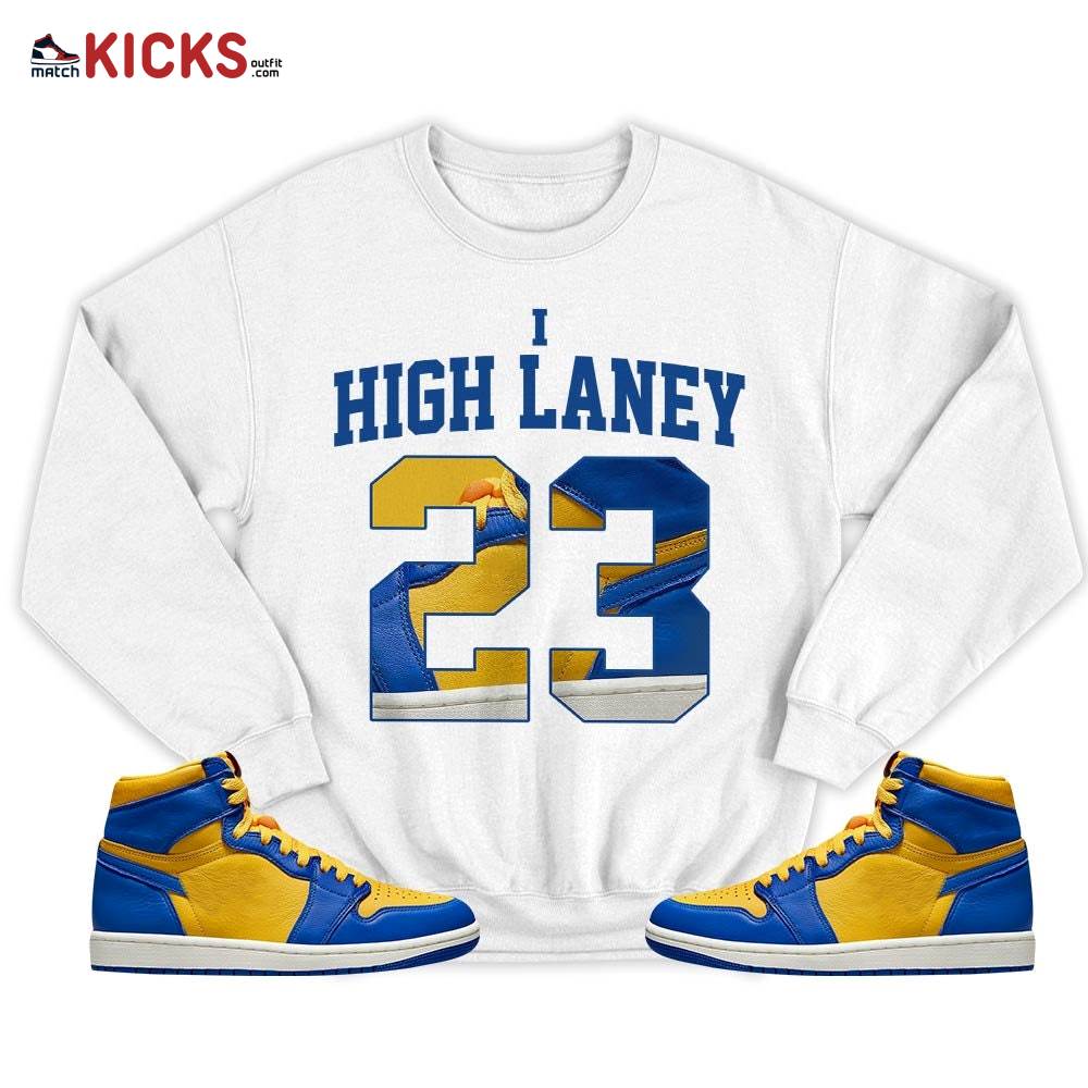 Number 23 Goat Shoes Sneaker Shirt Match 2023 Laney 1s, Jordan 1 Retro High Laney MKO T-Shirt Number 23 Goat Shoes Sneaker Shirt Match 2023 Laney 1s, Jordan 1 Retro High Laney MKO T-Shirt