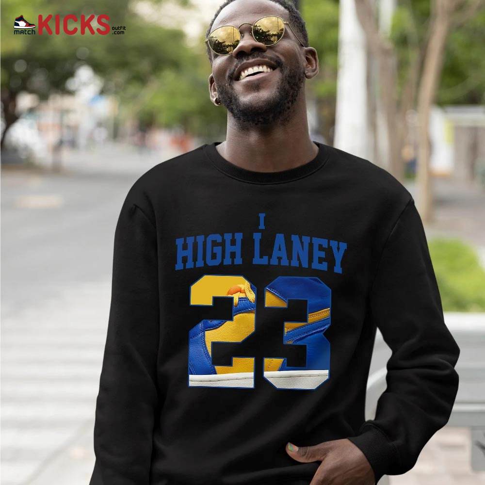 Number 23 Goat Shoes Sneaker Shirt Match 2023 Laney 1s, Jordan 1 Retro High Laney MKO T-Shirt Number 23 Goat Shoes Sneaker Shirt Match 2023 Laney 1s, Jordan 1 Retro High Laney MKO T-Shirt