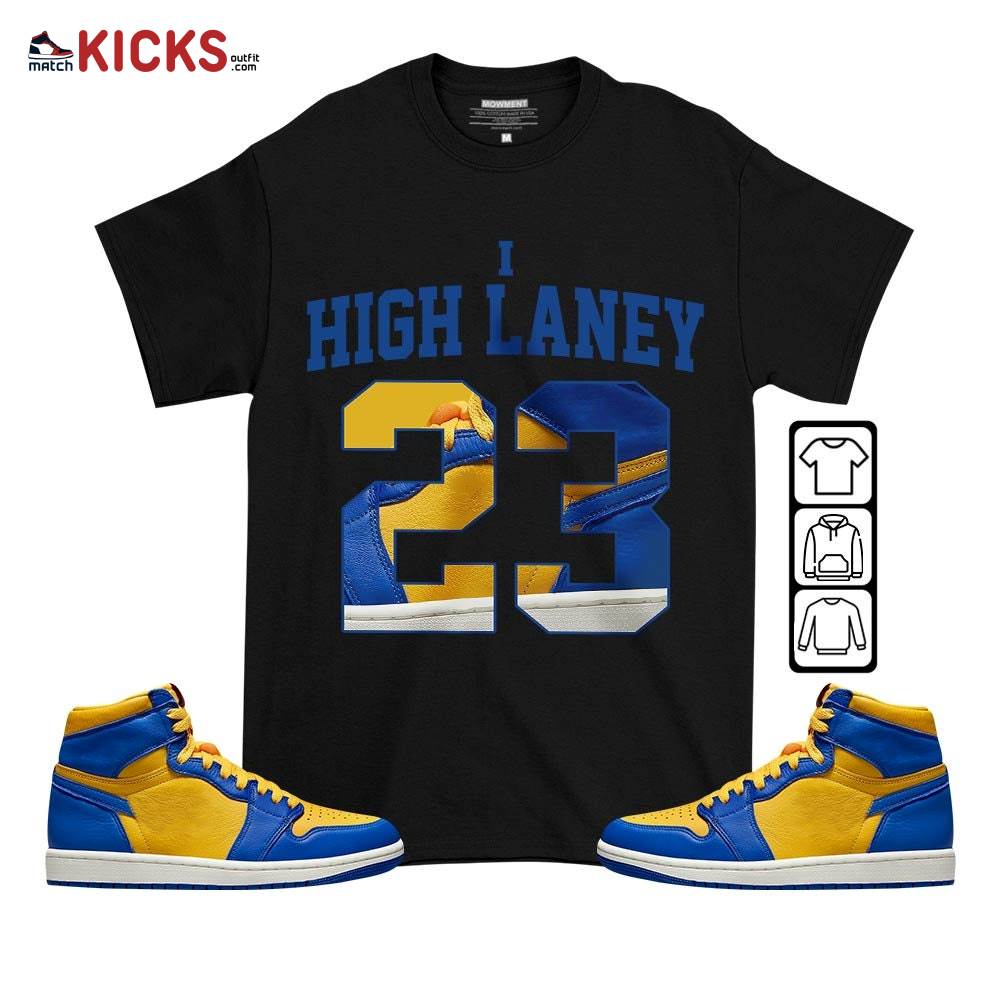 Number 23 Goat Shoes Sneaker Shirt Match 2023 Laney 1s, Jordan 1 Retro High Laney MKO T-Shirt Number 23 Goat Shoes Sneaker Shirt Match 2023 Laney 1s, Jordan 1 Retro High Laney MKO T-Shirt