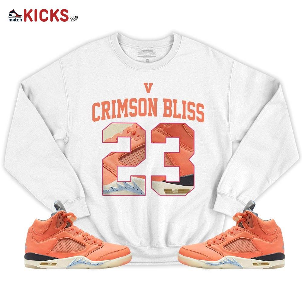 Number 23 Goat Shoes Sneaker Shirt Match Crimson Bliss 5s, Jordan 5 DJ Khaled Crimson Bliss MKO T-Shirt Number 23 Goat Shoes Sneaker Shirt Match Crimson Bliss 5s, Jordan 5 DJ Khaled Crimson Bliss MKO T-Shirt