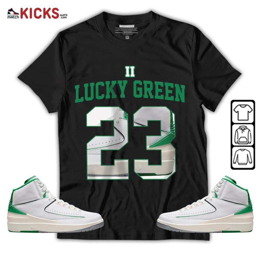 Number 23 Goat Shoes Sneaker Shirt Match Lucky Green 2s, Jordan 2 Lucky Green MKO Sweatshirt