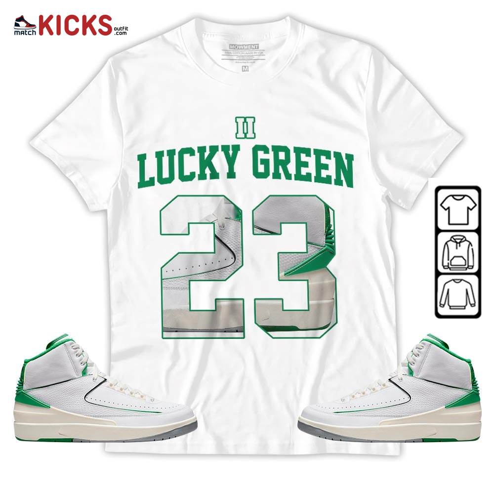 Number 23 Goat Shoes Sneaker Shirt Match Lucky Green 2s, Jordan 2 Lucky Green MKO T-Shirt