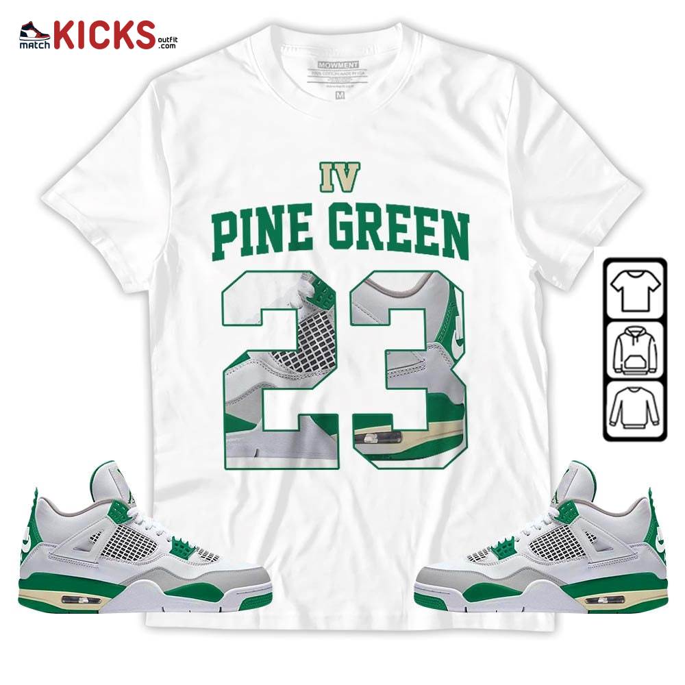 Number 23 Goat Shoes Sneaker Shirt Match Retro Pine Green 4s, Jordan 4 Pine Green MKO T-Shirt