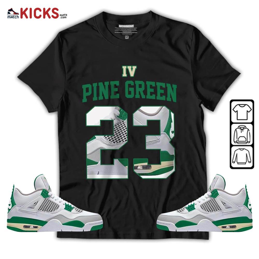 Number 23 Goat Shoes Sneaker Shirt Match Retro Pine Green 4s, Jordan 4 Pine Green MKO T-Shirt