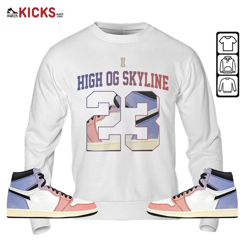 Number 23 Goat Shoes Sneaker Shirt Match Retro Skyline 1s, Jordan 1 High OG Skyline MKO T-Shirt Number 23 Goat Shoes Sneaker Shirt Match Retro Skyline 1s, Jordan 1 High OG Skyline MKO T-Shirt