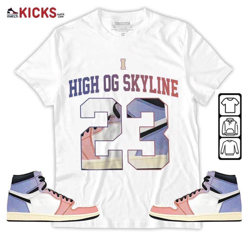 Number 23 Goat Shoes Sneaker Shirt Match Retro Skyline 1s, Jordan 1 High OG Skyline MKO T-Shirt