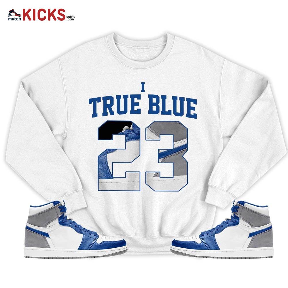 Number 23 Goat Shoes Sneaker Shirt Match True Blue 1s, Jordan 1 High OG True Blue MKO T-Shirt Number 23 Goat Shoes Sneaker Shirt Match True Blue 1s, Jordan 1 High OG True Blue MKO T-Shirt