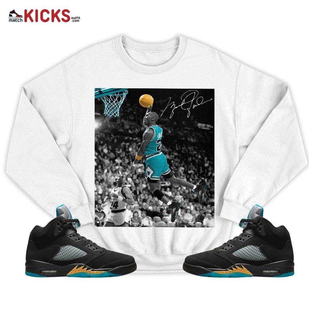 Number 23 Goat Sneaker Shirt Match 2023 Retro Aqua 5s, Jordan 5 Aqua MKO T-Shirt Number 23 Goat Sneaker Shirt Match 2023 Retro Aqua 5s, Jordan 5 Aqua MKO T-Shirt