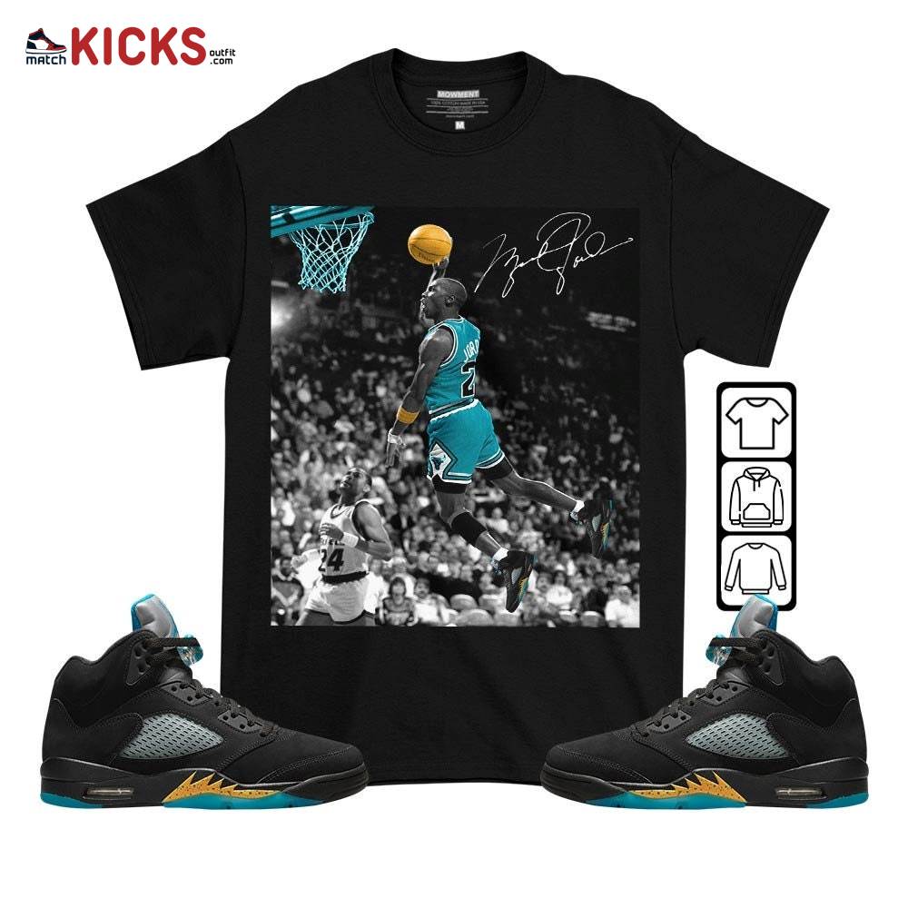 Number 23 Goat Sneaker Shirt Match 2023 Retro Aqua 5s, Jordan 5 Aqua MKO T-Shirt