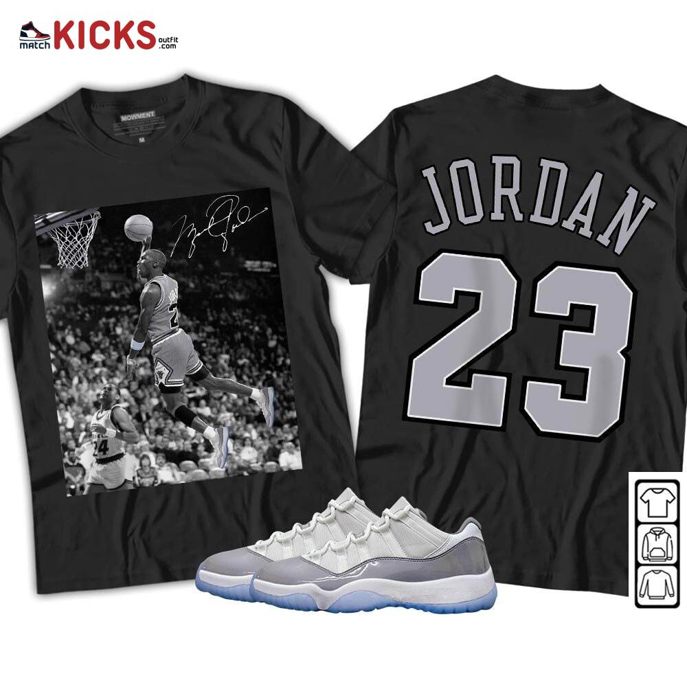 Number 23 Goat Sneaker Shirt Match Cement Grey 11s, Jordan 11 Low Cement Grey MKO T-Shirt Number 23 Goat Sneaker Shirt Match Cement Grey 11s, Jordan 11 Low Cement Grey MKO T-Shirt
