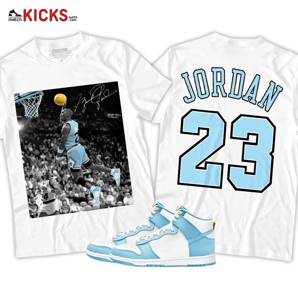 Number 23 Goat Sneaker Shirt Match Dunk High Blue Chill, Dunk High Homer Simpson MKO T-Shirt