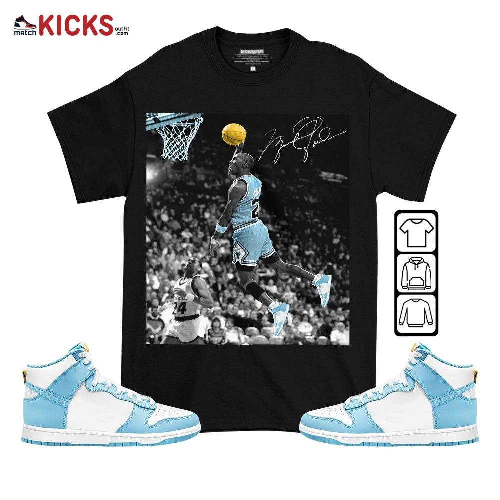 Number 23 Goat Sneaker Shirt Match Dunk High Blue Chill, Dunk High Homer Simpson MKO T-Shirt