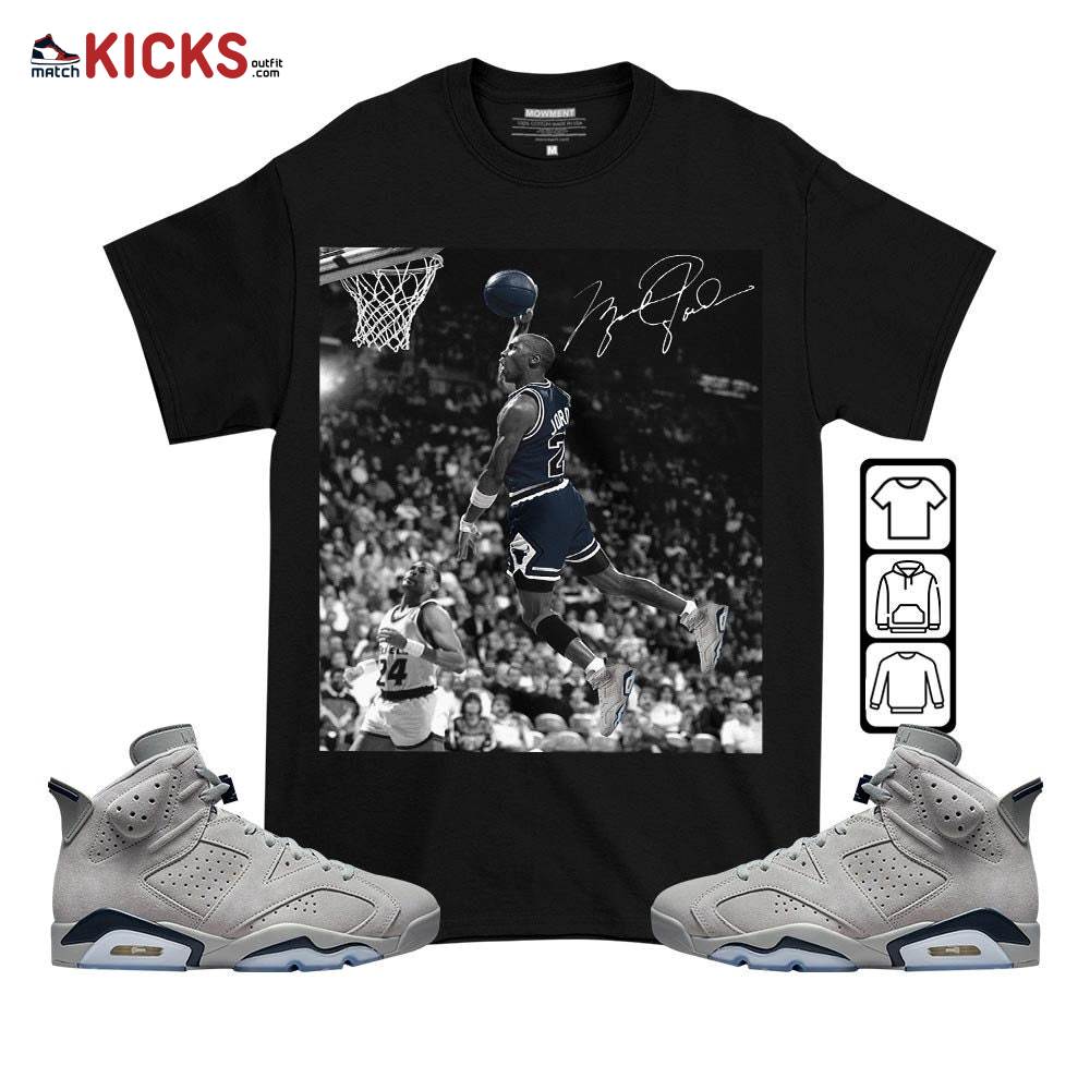 Number 23 Goat Sneaker Shirt Match Georgetown 6s, Jordan 6 Retro Georgetown MKO T-Shirt