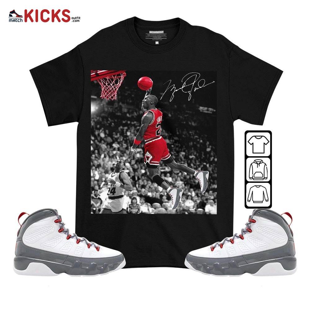 Number 23 Goat Sneaker Shirt Match Grey Fire Red 9s, Jordan 9 Retro Fire Red MKO T-Shirt