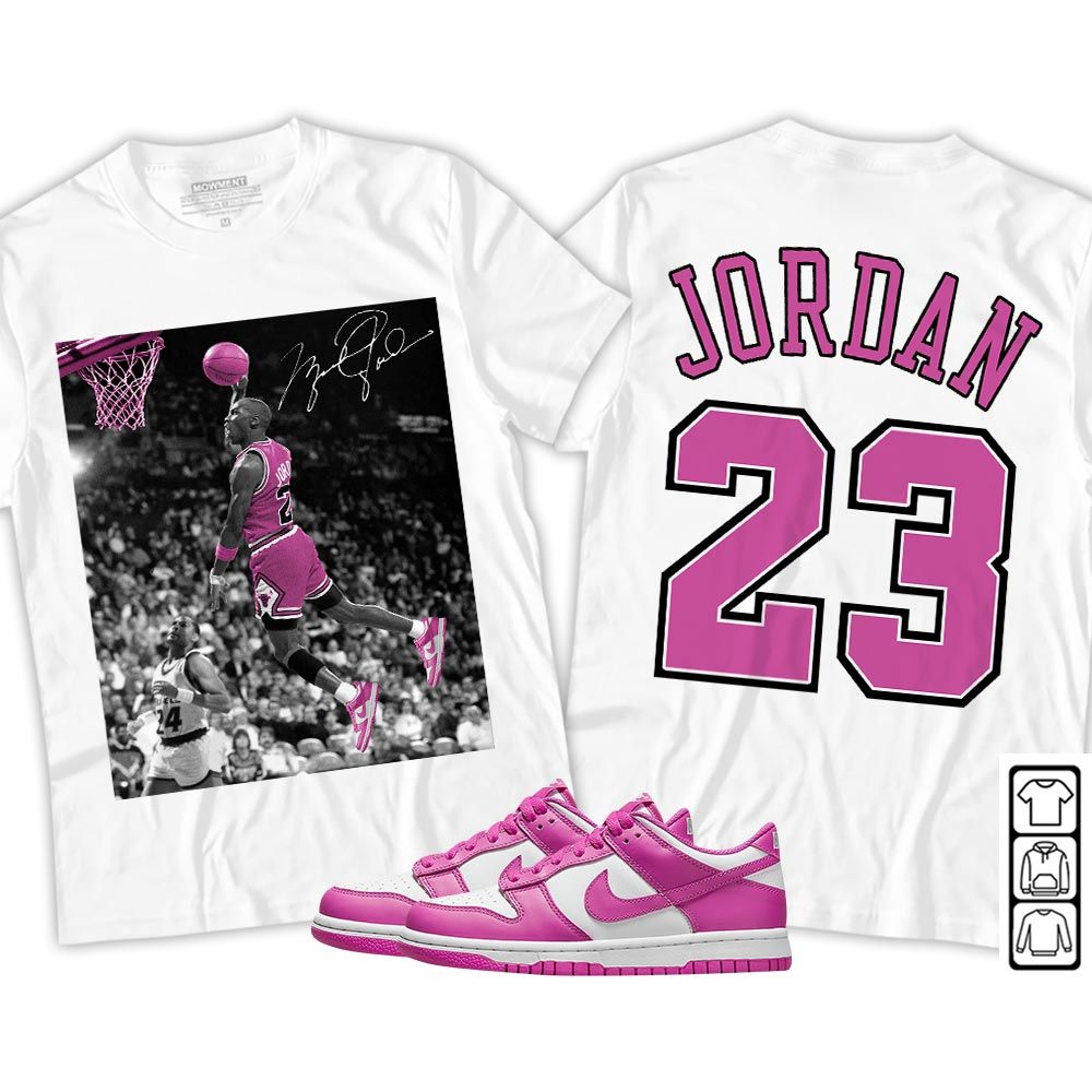 Number 23 Goat Sneaker Shirt Match GS Active Fuchsia, Dunk Low Active Fuchsia MKO T-Shirt Number 23 Goat Sneaker Shirt Match GS Active Fuchsia, Dunk Low Active Fuchsia MKO T-Shirt